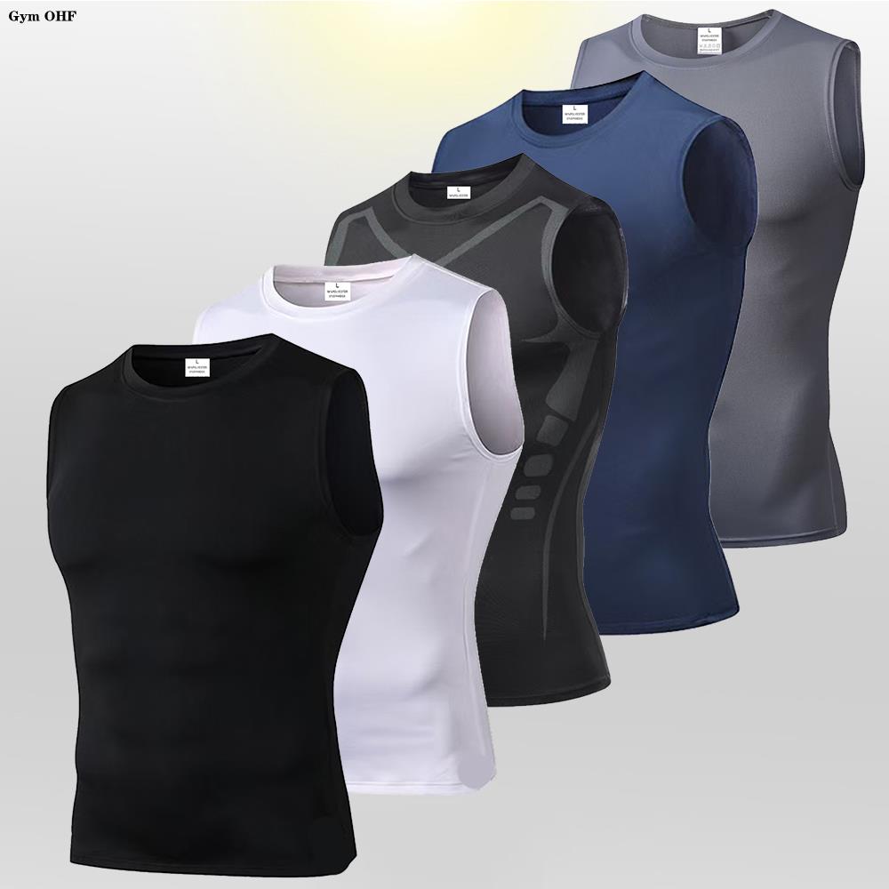 Sleeveless Undershirt - Tank Top Kompresi Pria Rompi Olahraga