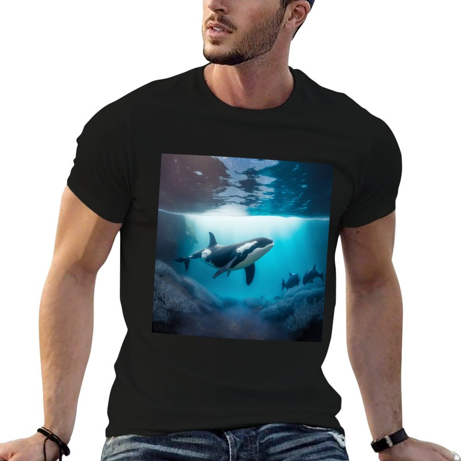 Kaos Under Sea Orca Kaos Kerah - Undershirt Crew Neck ulasan dan harga
